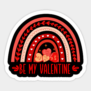 Be My Valentine with Vintage Boho Rainbow Sticker